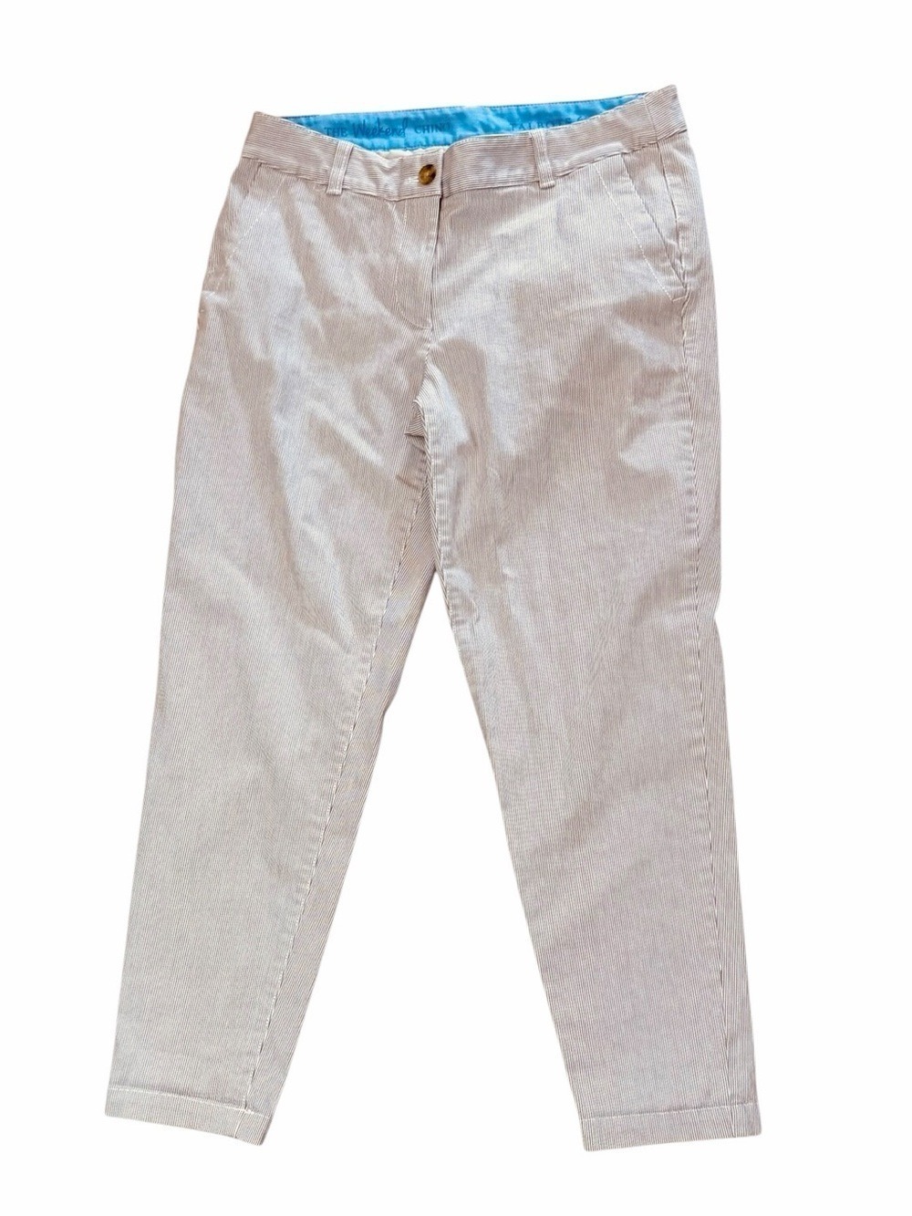 Talbots The Weekend Chino Pinstriped Ankle Pants Women’s Size 6 Petite EC